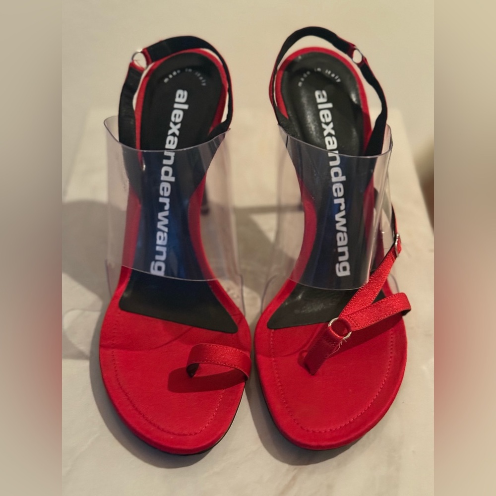 Alexander Wang Red Sandals With Transparent Strap View 6